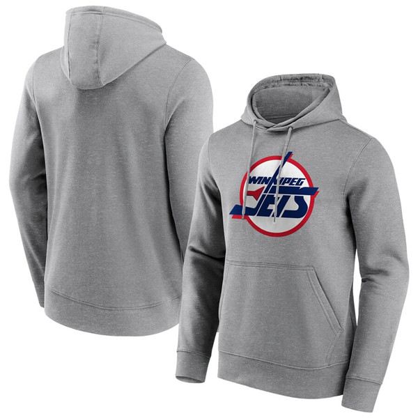 Men's Winnipeg Jets Grey True Classics Vintage Graphic Hoodie